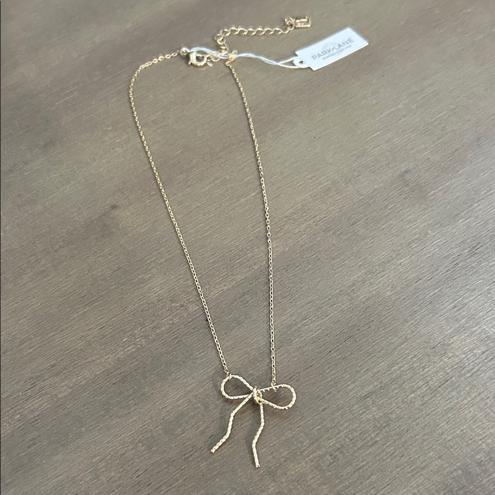 Park Lane Gold Bow Pendant Necklace